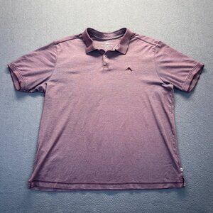 Tommy Bahama Mens Size XL Purple Supima  Cotton Blend Polo Shirt Short Sleeve